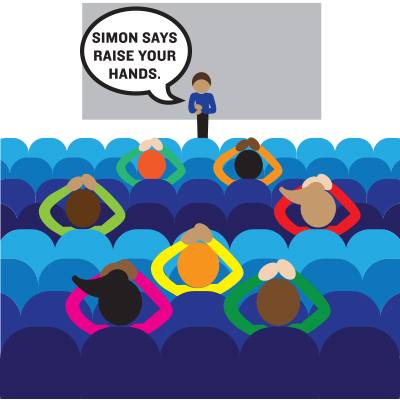 hands up — SIMON SAYS